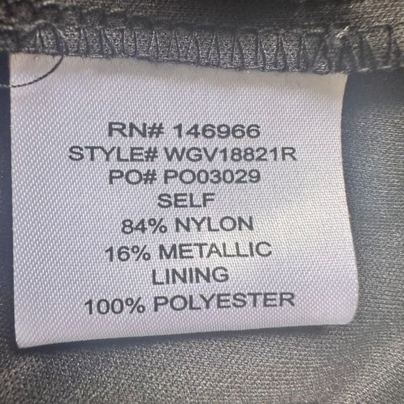 SILVER LUREX RUCHED FLOOR LENGTH SLEEVELESS PROM, FORMAL GOWN, SIZE 15 - Picture 7 of 8